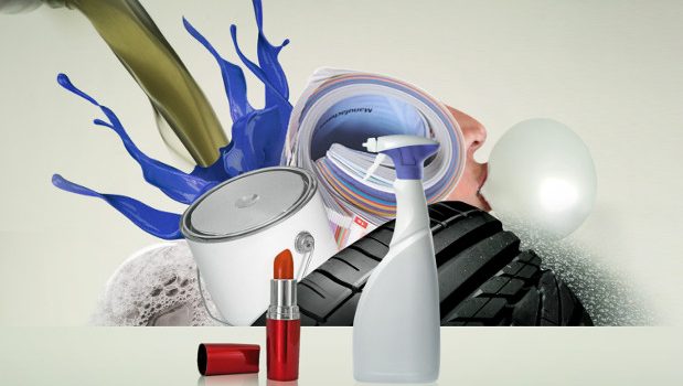Tall oil based product: a car tire, lipstick, cleaning product, paint.
